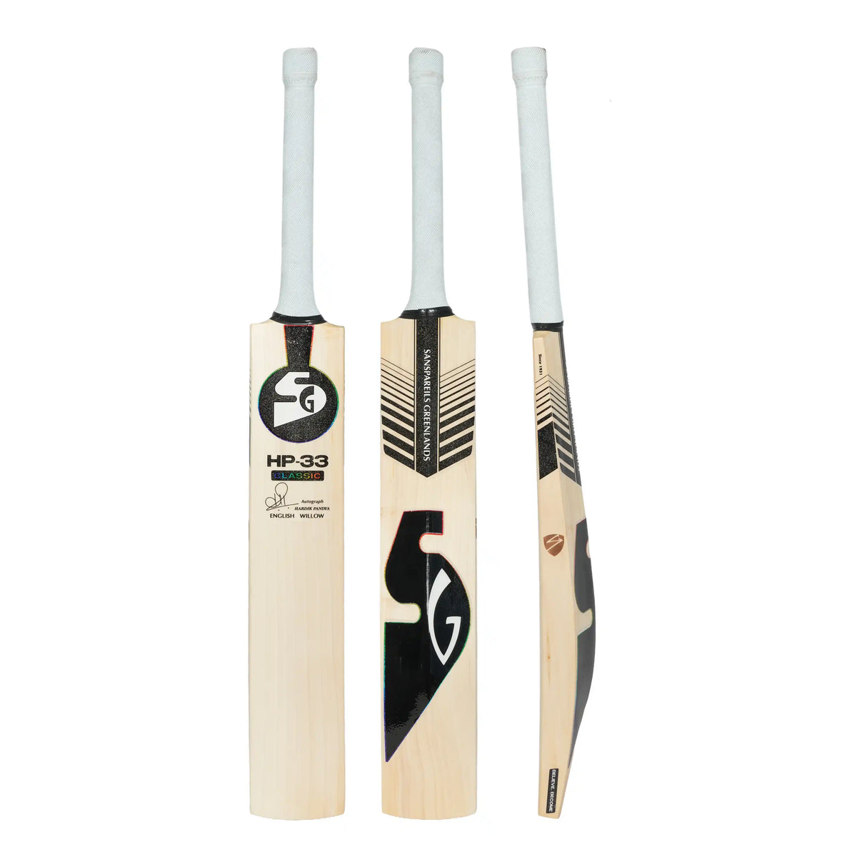 SG SM 18 Players Cricket Bat shoulder and upper blade close up at Alberta Cricket Store