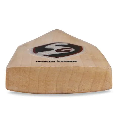 SG Yashasvi Jaiswal Cricket Bat toe profile and thick edge cross section view at Alberta Cricket Store