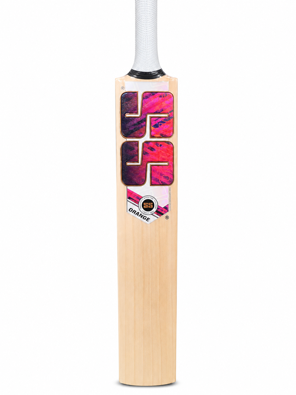 SS Orange English Willow Cricket Bat Front Face and Grains View at Alberta Cricket Store Canada