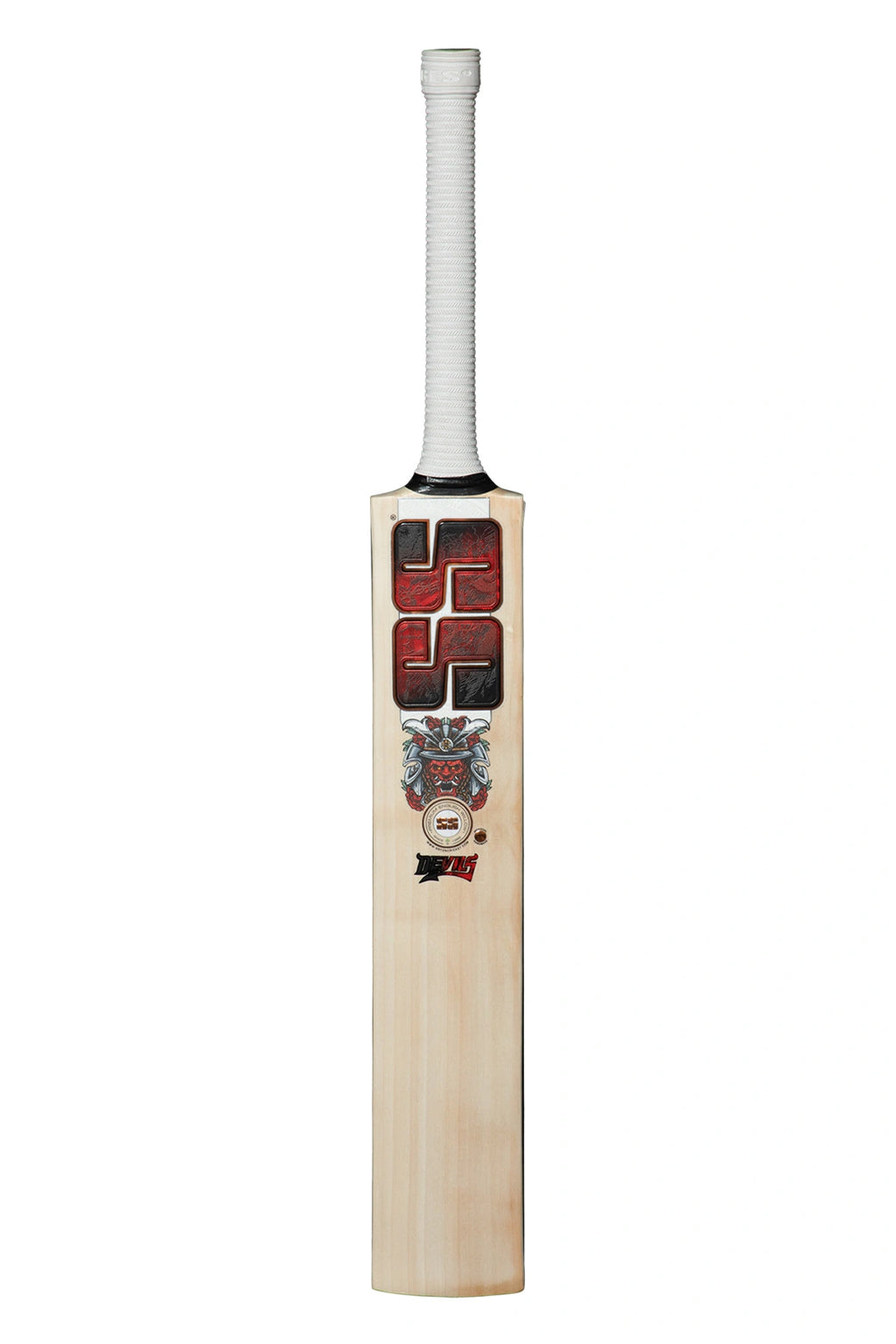 SS Devils Red English Willow cricket bat front view Alberta Cricket Store