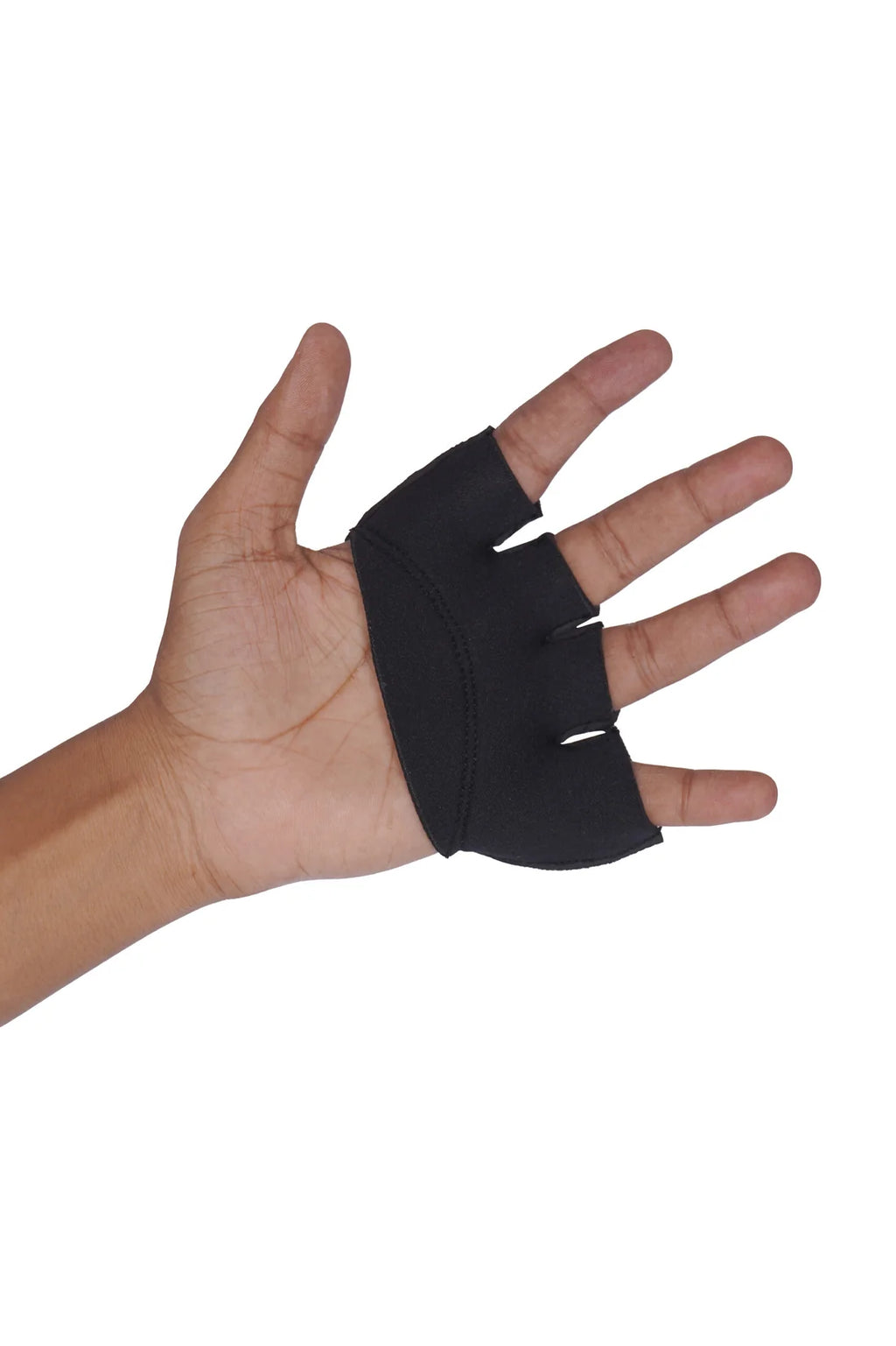Side view of black SS Pro fielding glove showing finger loops and wrist closure