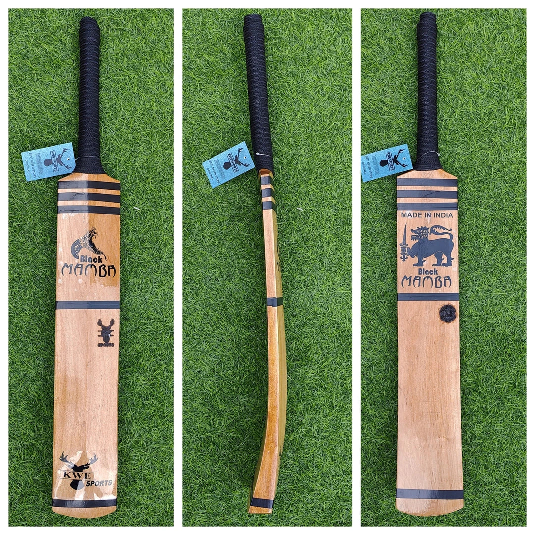 BANDOOK BLACK MAMBA CRICKET BAT size 34 inch    + EXTRA GRIP + FREE GIFT NIVIA Heavy Red Tennis Ball (Box of 12)