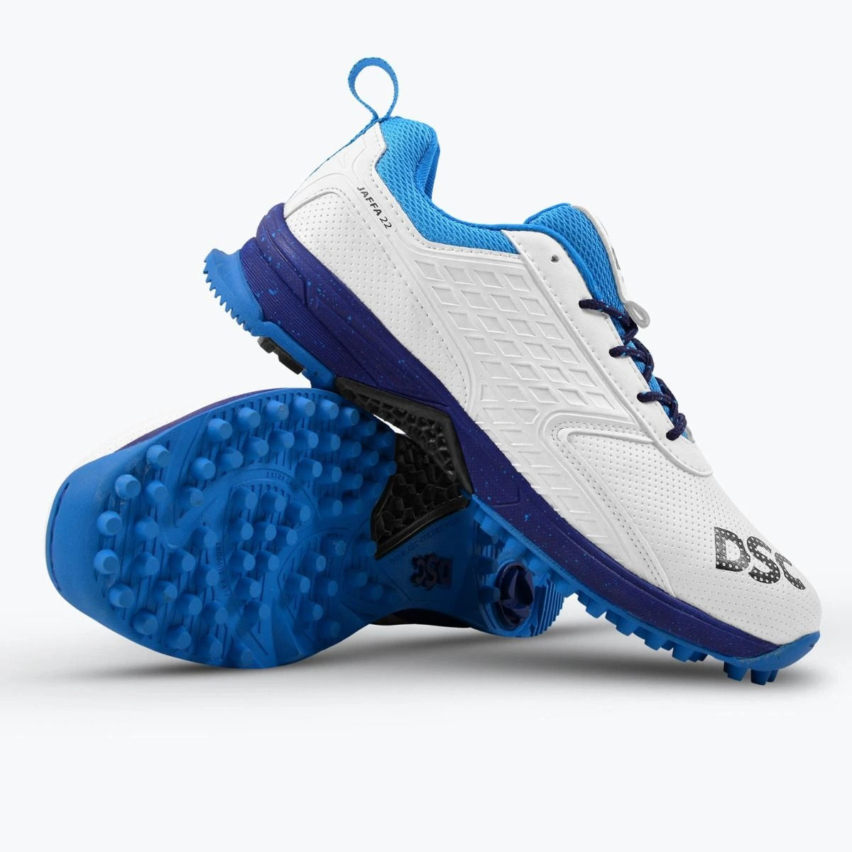 DSC Jaffa 22 Cricket Shoes White Navy Blue online promotion