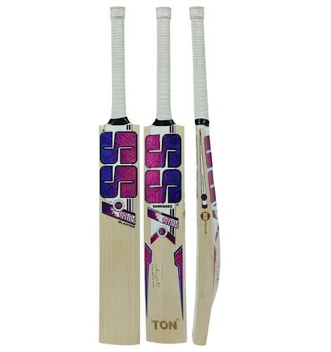Three angles of the SS SKY Blaster Cricket Bat (2026) Premium Grade 2+, available at albertacricketstore.com.