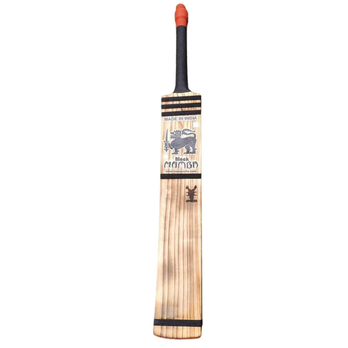 Black Mamba Players Edition Bat (Burn Edition)Kashmir Willow Cricket - 34 inch  + EXTRA GRIP + FREE GIFT NIVIA Heavy Red Tennis Ball (Box of 12)