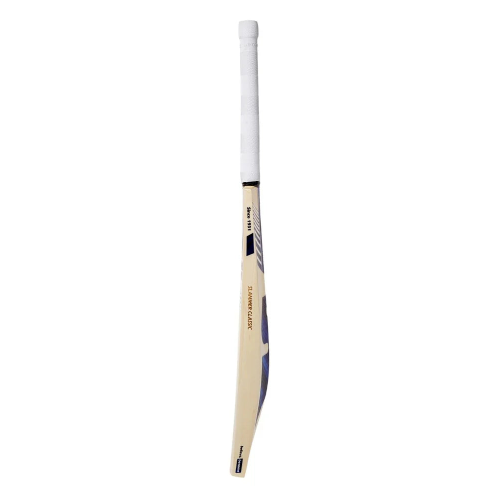 SG Slammer Classic Cricket Bat side profile view highlighting spine and edge thickness at Alberta Cricket Store