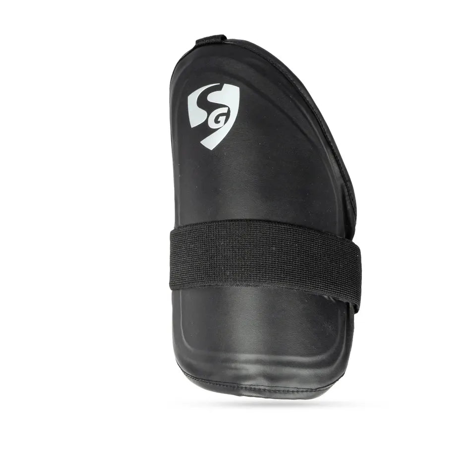 Black SG Test cricket thigh guard single pad with adjustable strap at Alberta Cricket Store