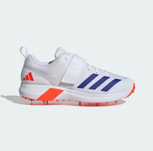 Inner medial side profile of Adidas Adipower Vector 2.0 Cricket Shoes showing orange heel support - Alberta Cricket Store