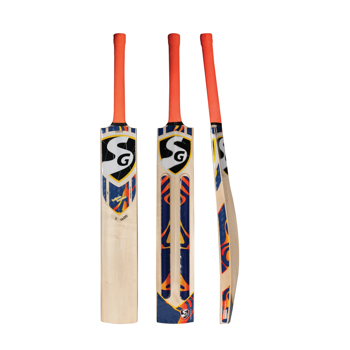 SG T-1600 Kashmir Willow Cricket Bat (Tennis Ball) – SH + FREE Extra Grip + FREE NIVIA Heavy Red Tennis Ball Box of 12 | Online Exclusive
