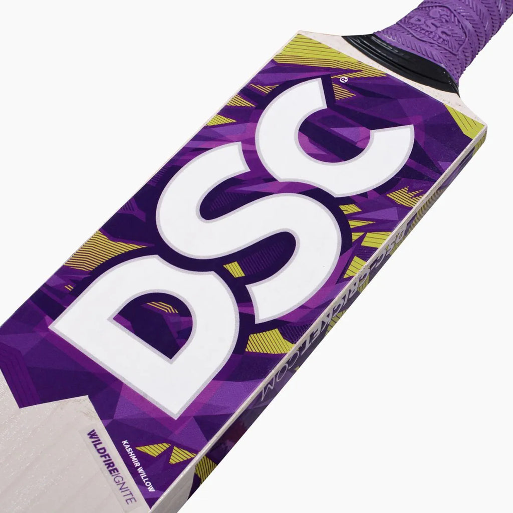 DSC Wildfire Ignite Tennis Cricket Bat – SH | 34" Full Length + FREE Extra Grip + FREE NIVIA Heavy Red Tennis Ball (Box of 12)