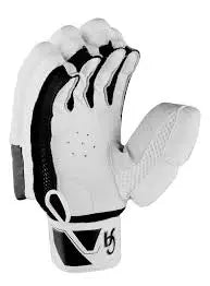 Inner palm view of CA 18K Plus cricket batting glove showing leather palm padding and thumb protection