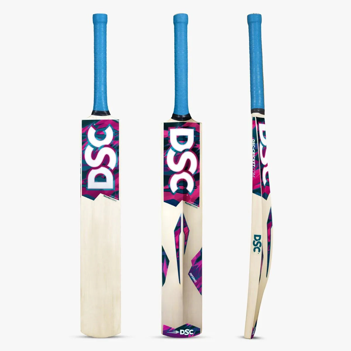DSC Wildfire Inferno Tennis Cricket Bat – SH | 34" Full Length + FREE Extra Grip + FREE NIVIA Heavy Red Tennis Ball (Box of 12)