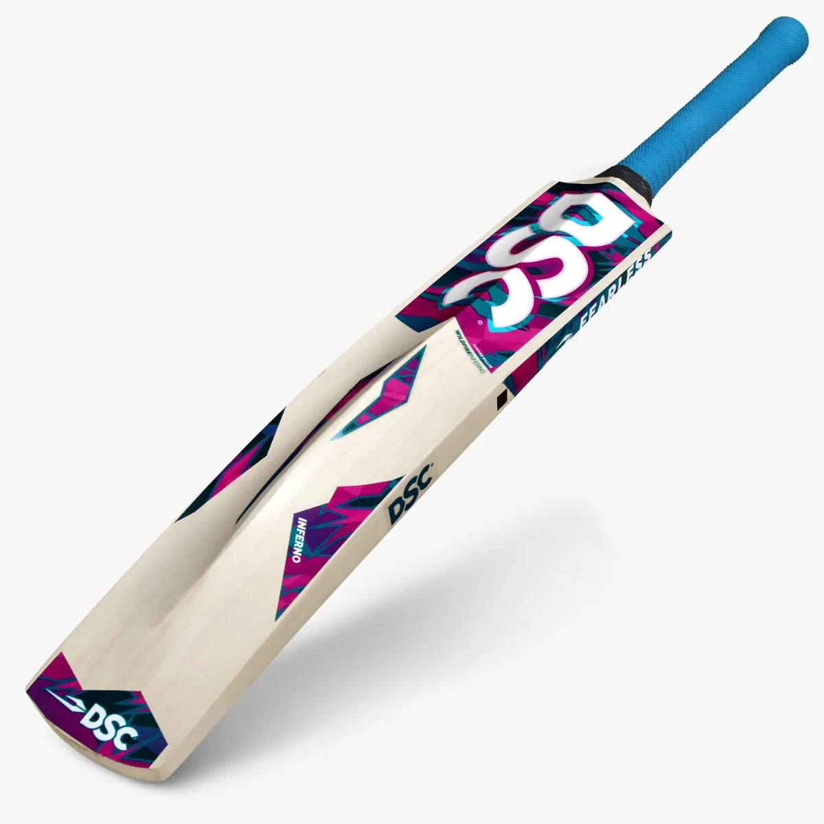 DSC Wildfire Inferno Tennis Cricket Bat – SH | 34" Full Length + FREE Extra Grip + FREE NIVIA Heavy Red Tennis Ball (Box of 12)