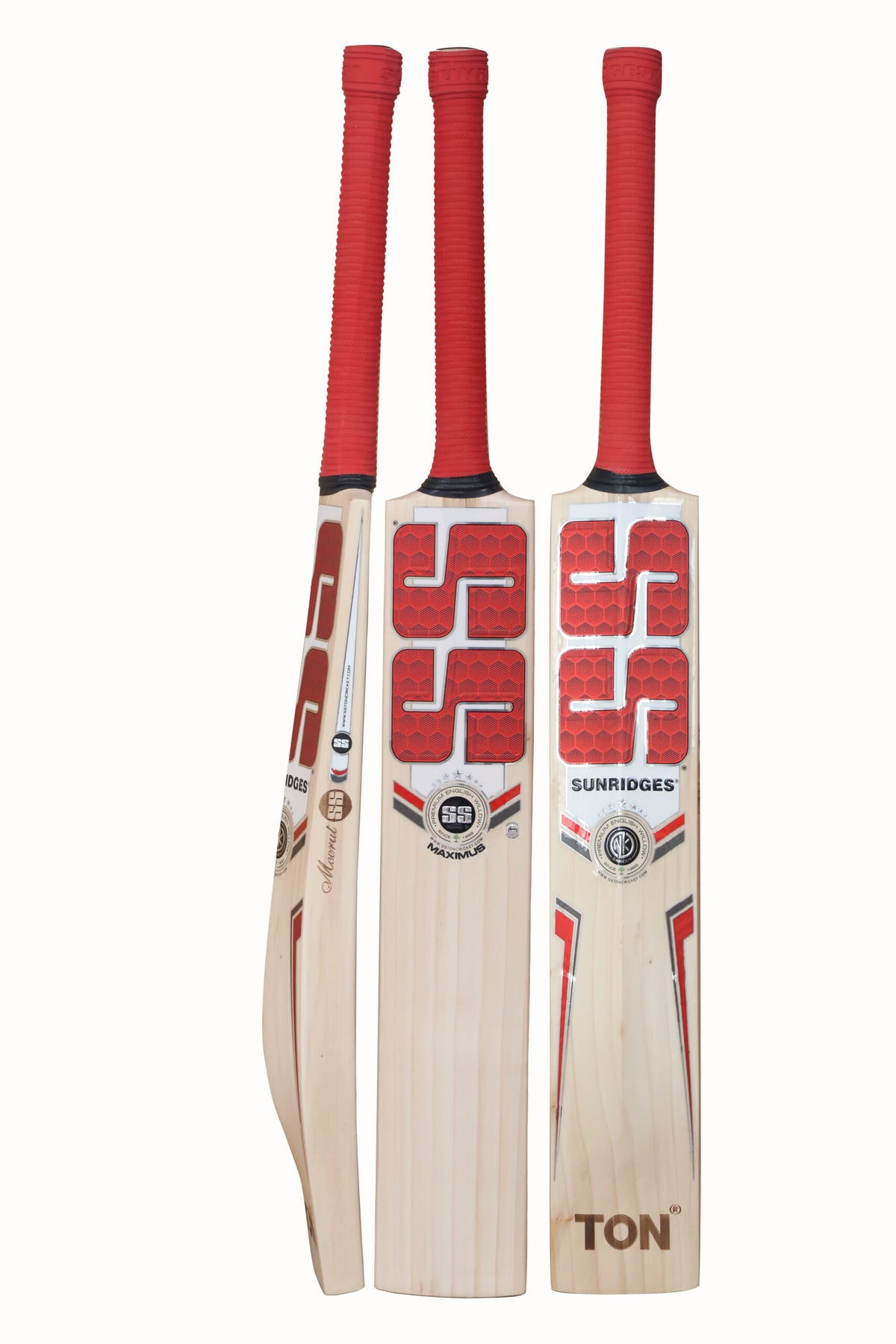 Front and rear view of MRF Genius Prince English Willow Cricket Bat 2026