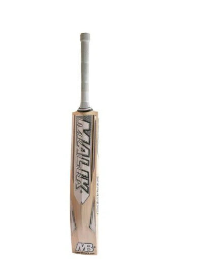 MB Malik UMZ Elite Edition Cricket Bat full front view with silver and black stickers - Albert Cricket Store