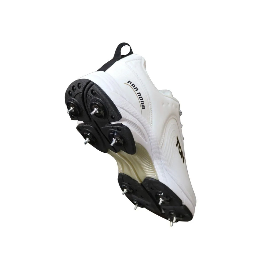 SS Ton Pro 9000 Cricket Spike Shoes (White/Black)