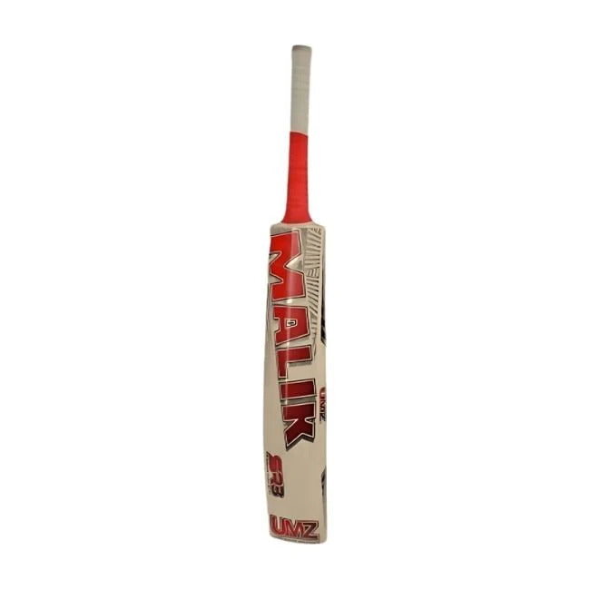 Malik MB SRB English willow cricket bat front view on a white background available at Alberta Cricket Store