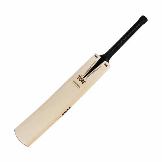 SS Special Ton Edition cricket bat diagonal angle view with black handle grip on albertacrickets.com.