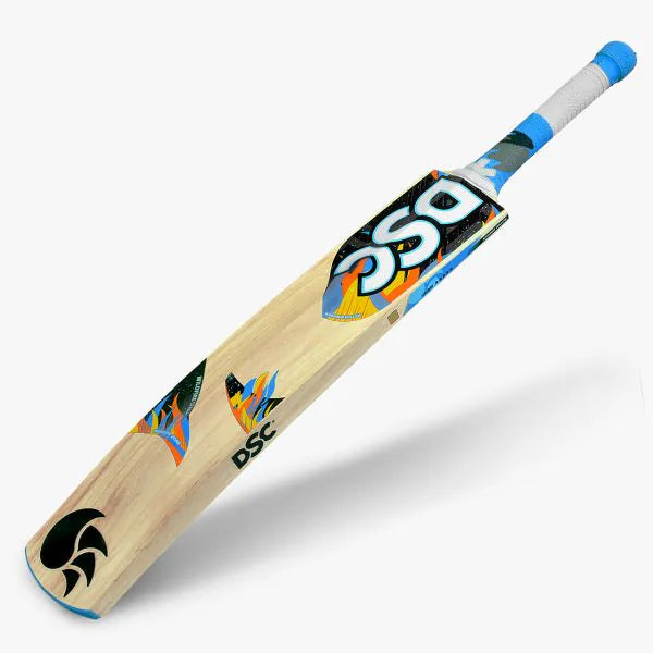 DSC Wildfire Sparx Tennis Cricket Bat – 34" Full Length + FREE Extra Grip + FREE NIVIA Heavy Red Tennis Ball (Box of 12)