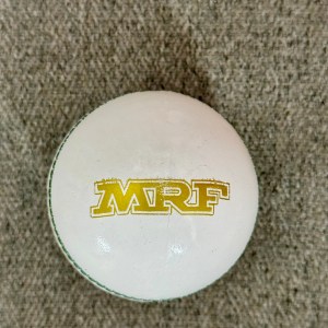 MRF GENIUS CRICKET LEATHER BALL WHITE