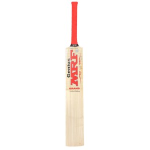 Full-length front view of MRF Genius Grand Limited Edition English Willow Cricket Bat
