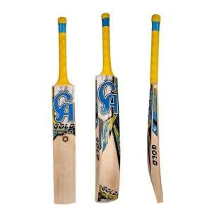 Front, back, and side edge profile view collage of CA Gold 1000 Cricket Bat at Alberta Cricket Store.