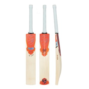 SG RP Icon Cricket Bat triple view showing front face, back profile, and side edge profile at Alberta Cricket Store